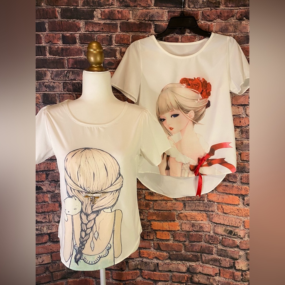 Anime themed Art tops Set of Two